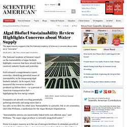 Algal Biofuel Sustainability Review Highlights Concerns about Water Supply