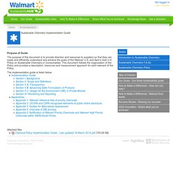 Walmart Corporate Sustainability - Sustainable Chemistry Implementation Guide