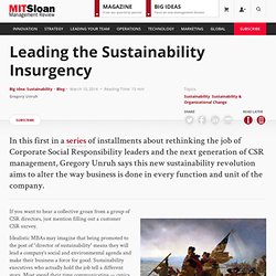 Leading the Sustainability Insurgency