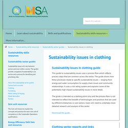 Sustainability issues in clothing