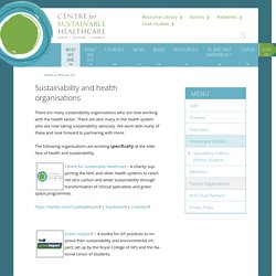 Sustainability and health organisations