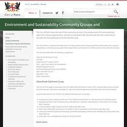 Environment and Sustainability Community Groups and Organisations