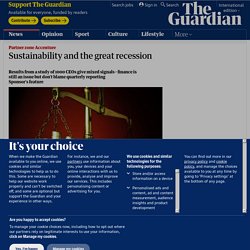 Sustainability and the great recession