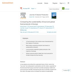 Comparing the sustainability of local and global food products in Europe - ScienceDirect