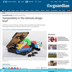 Sustainability is 'the ultimate design brief'