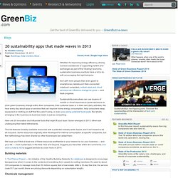 20 sustainability apps that made waves in 2013