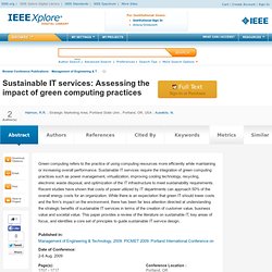 Sustainable IT services: Assessing the impact of green computing practices