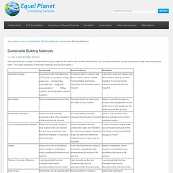 Sustainable Building Materials — Equal Planet Ltd