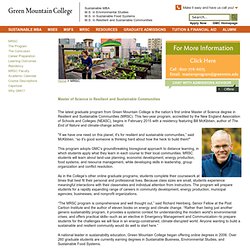 Green Mountain College: Master of Science in Resilient and Sustainable Communities