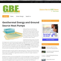 Geothermal Energy and Ground Source Heat Pumps