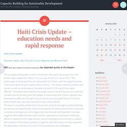 Haiti Crisis Update – education needs and rapid response