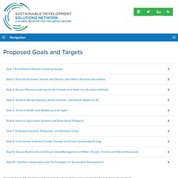 Proposed Goals and Targets