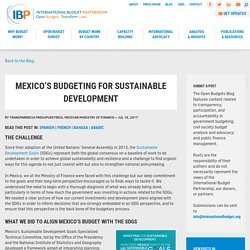 Mexico’s Budgeting for Sustainable Development