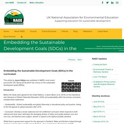 Embedding the Sustainable Development Goals (SDGs) in the curriculum - UK NAEE