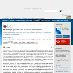 Knowledge systems for sustainable development