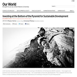 Investing at the Bottom of the Pyramid for sustainable development