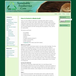 Sustainable Foodservice: Waste Audit