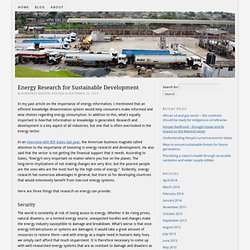 Energy Research for Sustainable Development