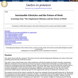 Sustainable lifestyles and the future of work