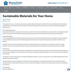 Sustainable Materials for Your Home - Beauchain Builders