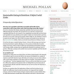 Sustainable Eating & Nutrition