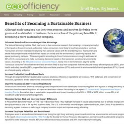 Benefits of Becoming a Sustainable Business // Eco-officiency