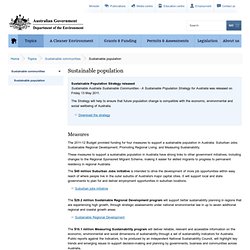 Sustainable Population Strategy for Australia - Home Page