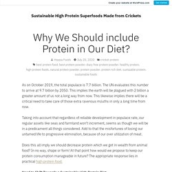 Why We Should include Protein in Our Diet? – Sustainable High Protein Superfoods Made from Crickets