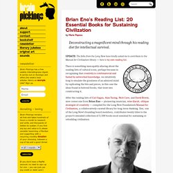 Brian Eno’s Reading List: 20 Essential Books for Sustaining Civilization
