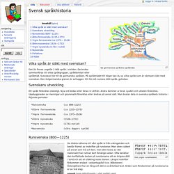 Svensk språkhistoria