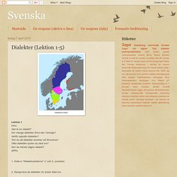 Svenska: Dialekter (Lektion 1-5)