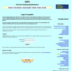 Svenska Haplogruppdatabasen (edit)