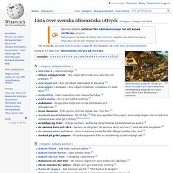 Lista över svenska idiomatiska uttryck