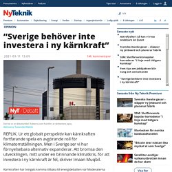 ”Sverige behöver inte investera i ny kärnkraft”