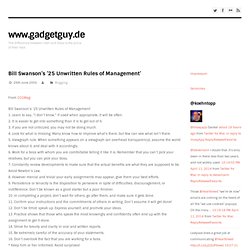 Bill Swanson’s ’25 Unwritten Rules of Management’