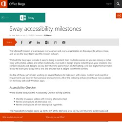 Sway accessibility milestones