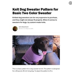 Knit Dog Sweater Pattern for Basic Two Color Sweater