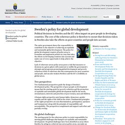 Sweden's policy for global development