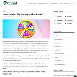 How to identify Sweepstake Scam?