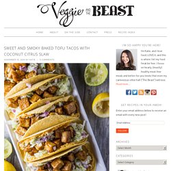 Sweet and Smoky Baked Tofu Tacos with Coconut Citrus Slaw