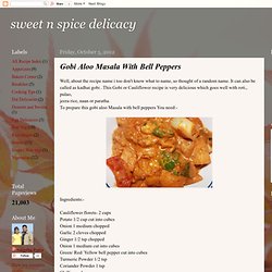 Gobi Aloo Masala With Bell Peppers