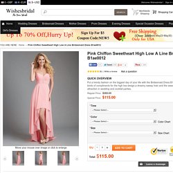Pink Chiffon Sweetheart High Low A Line Bridesmaid Dress B1ae0012