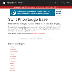 Swift Knowledge Base - free Swift 3 example code