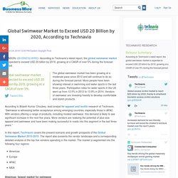Global Swimwear Market to Exceed USD 20 Billion by 2020, According to Technavio