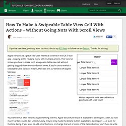 How To Make A Swipeable Table View Cell With Actions - Without Going Nuts With Scroll Views