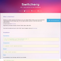 Switchery - iOS 7 style switches for your checkboxes
