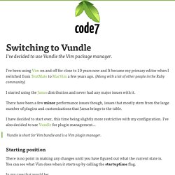 Switching to Vundle - Code7 Interactive