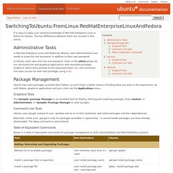 SwitchingToUbuntu/FromLinux/RedHatEnterpriseLinuxAndFedora