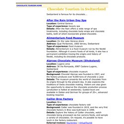 Chocolate tourism in Switzerland: museums, factory tours and other chocolate-related experiences