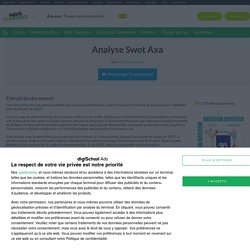 Swot : Analyse Swot Axa